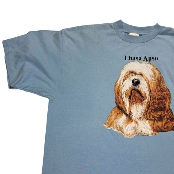 Vintage Lhasa Apso Tee Jay T-Shirt XXXL Single Stitch Blue Select T Dog Lover - Picture 4 of 10